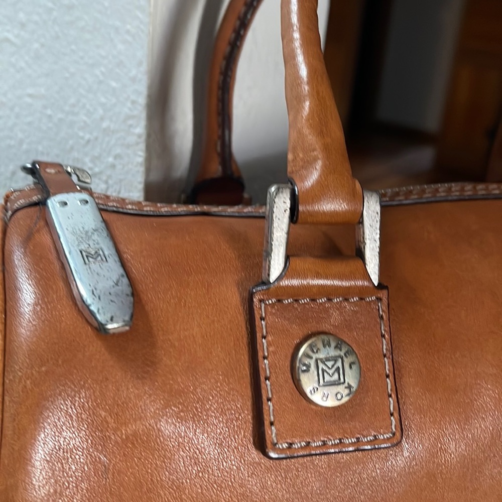 Vintage Michael Kors Tan Leather Barrel Satchel - Picture 2 of 15